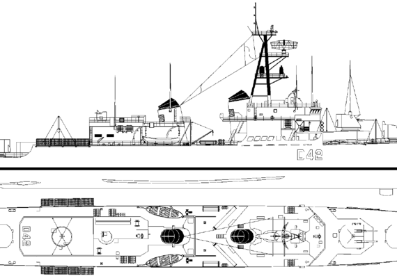 Корабль SNS Roger of Lauria C-42 [Destroyer] - чертежи, габариты, рисунки